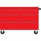 Mobilna szafa, 48 ", 2 zestawy Rozmiar półki (6", 9 ", 9"), czerwona