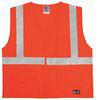 Flame Resistant Vest, Orange With Silver Stripe, Hook-and-Loop Closure, S/M