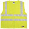 Flame Resistant Vest, Lime With Silver Stripe, Hook-and-Loop Closure, S/M
