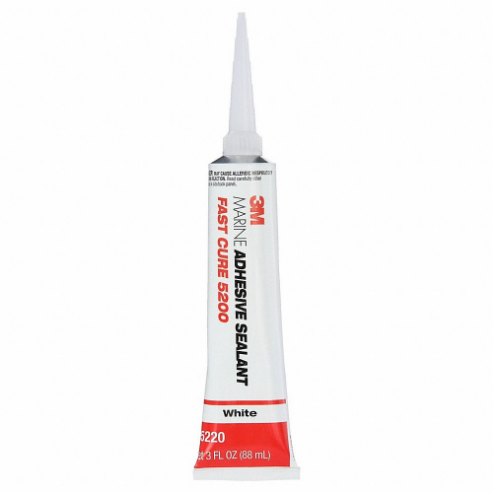 Polyurethane Adhesive Sealant, White, 3 oz Container Size, Tube