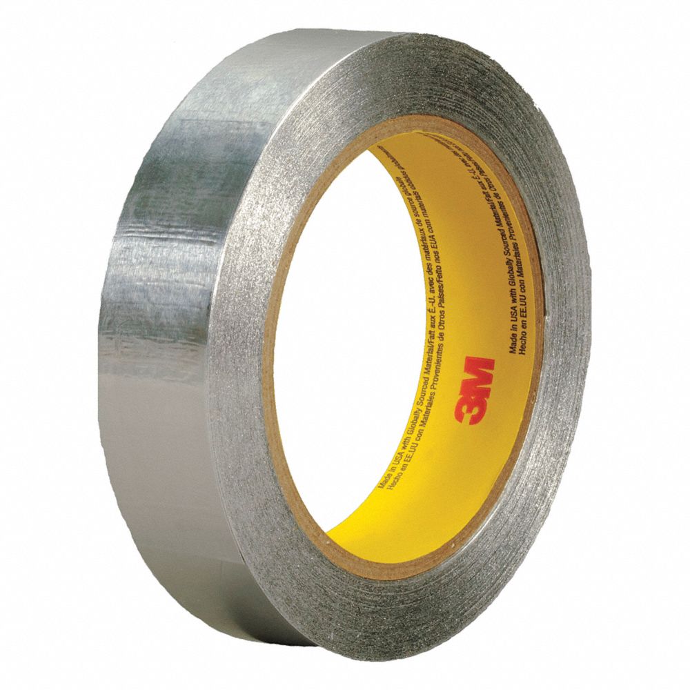Aluminium Shielding Foil Tape, Acrylic, 4.6 mil Thick, 1 Inch X 60 Yard, Silver, 36 Pk