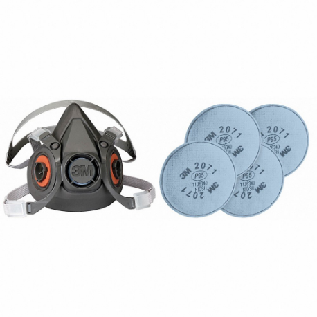 하프 마스크 호흡기 키트, 카트리지 4개 포함, P95 필터, 열가소성 엘라스토머