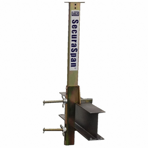 Stanchion Base, Reusable, Horizontal Lifeline System, Clamp-On, 310 lb Capacity, Steel
