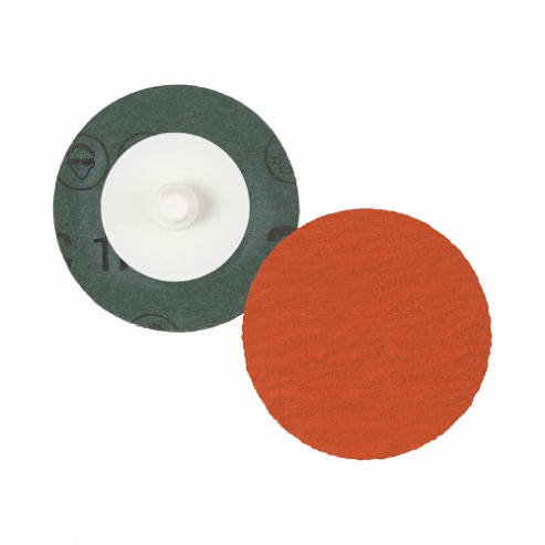 Quick-Change Sanding Disc, TR, 4 Inch Dia, Ceramic, 120 Grit, Y Weight Fiber