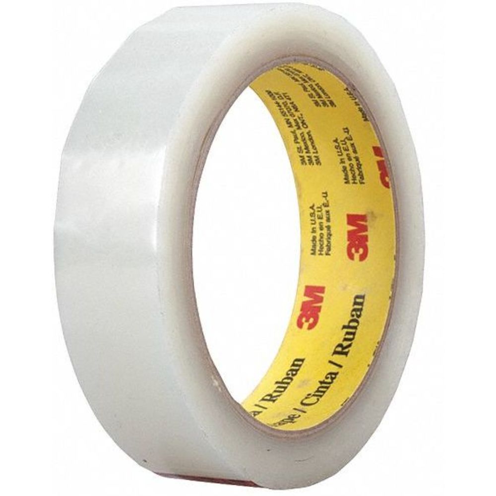 Polyester Film Tape, Rubber Adhesive, 4 x 72 Yd., Clear, 8 Pk
