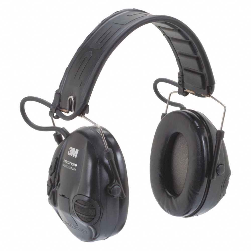 To øre over hovedet taktisk headset, 20 dB støjreduktionsklassificering, sort