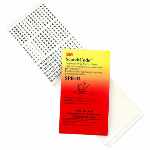 3M SPB-05 Pre-printed Wire Marker Book, 5 Pk | AB9LEF 2DUC7