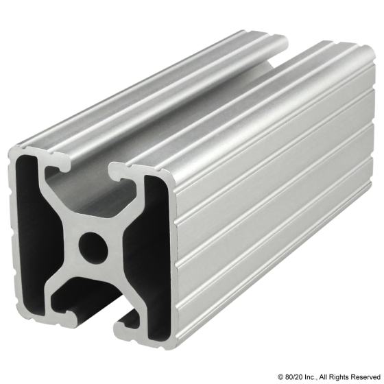 Extrusion, 2 Opposite Open T-Slot, 145 Inch Length, Aluminum, Clear