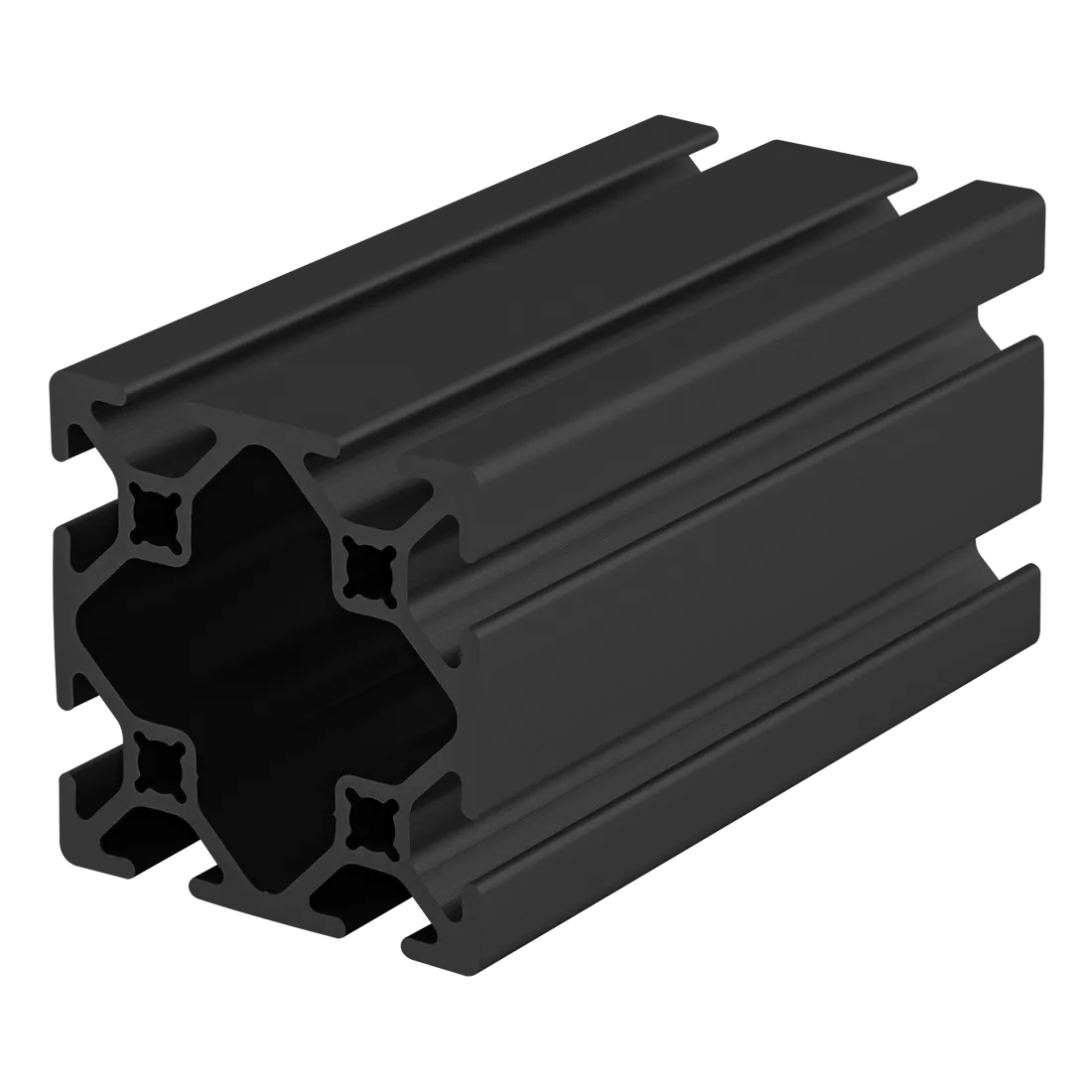 2 x 2 Inch T Slotted Extrusion Smooth Full Black
