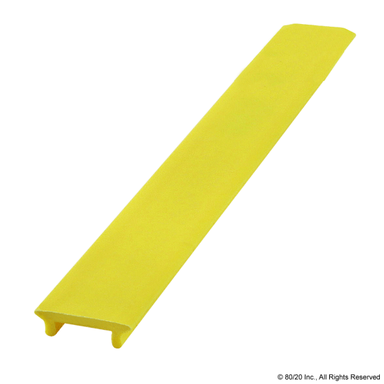 T-Slot Cover, 72.5 Inch Length, PVC, Yellow