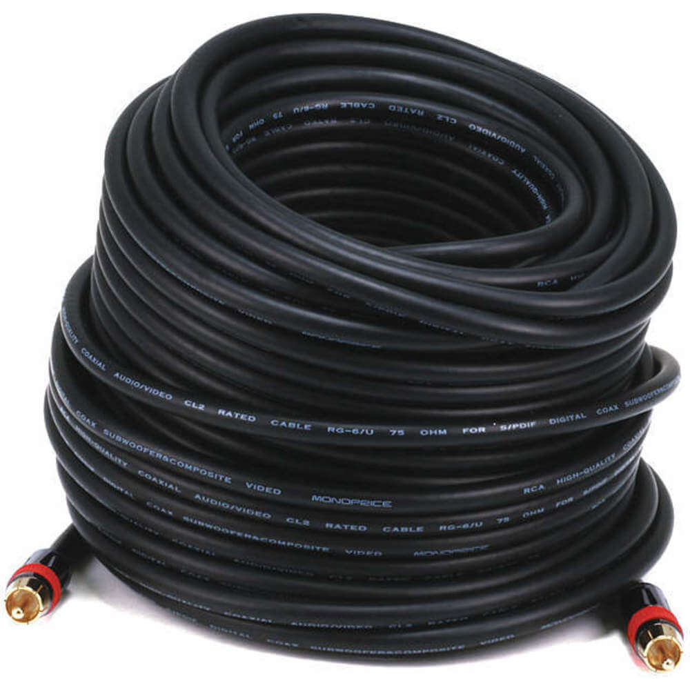 Audio/Visual Cable RCA Coax M/M CL2 rated 100 feet