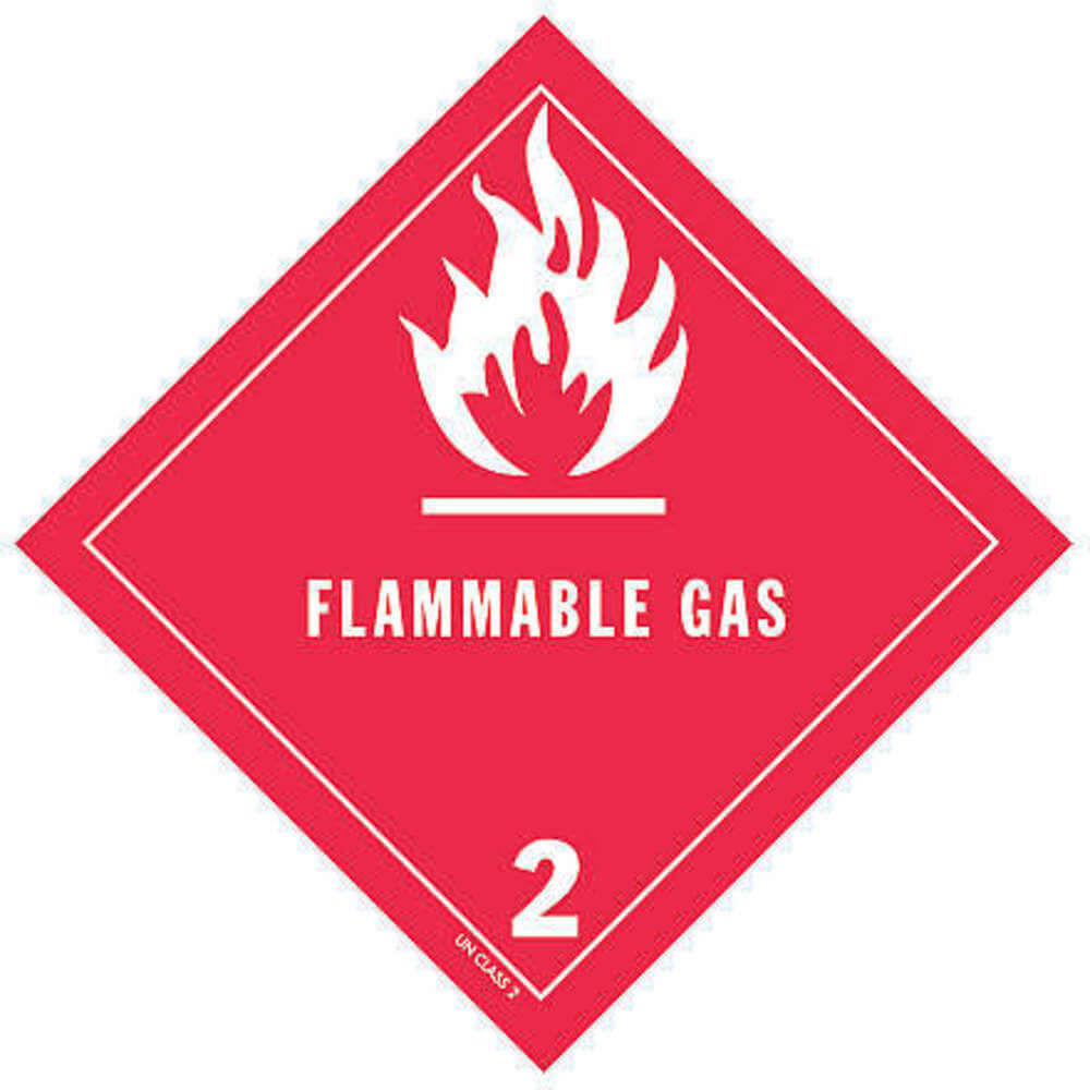 Etykieta punktowa 4 cale H łatwopalny gaz — opakowanie 25 sztuk
