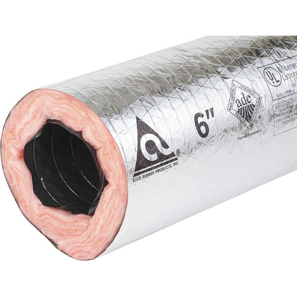 Insulated Flexible Duct 5000 Fpm 6 Inch Widthc
