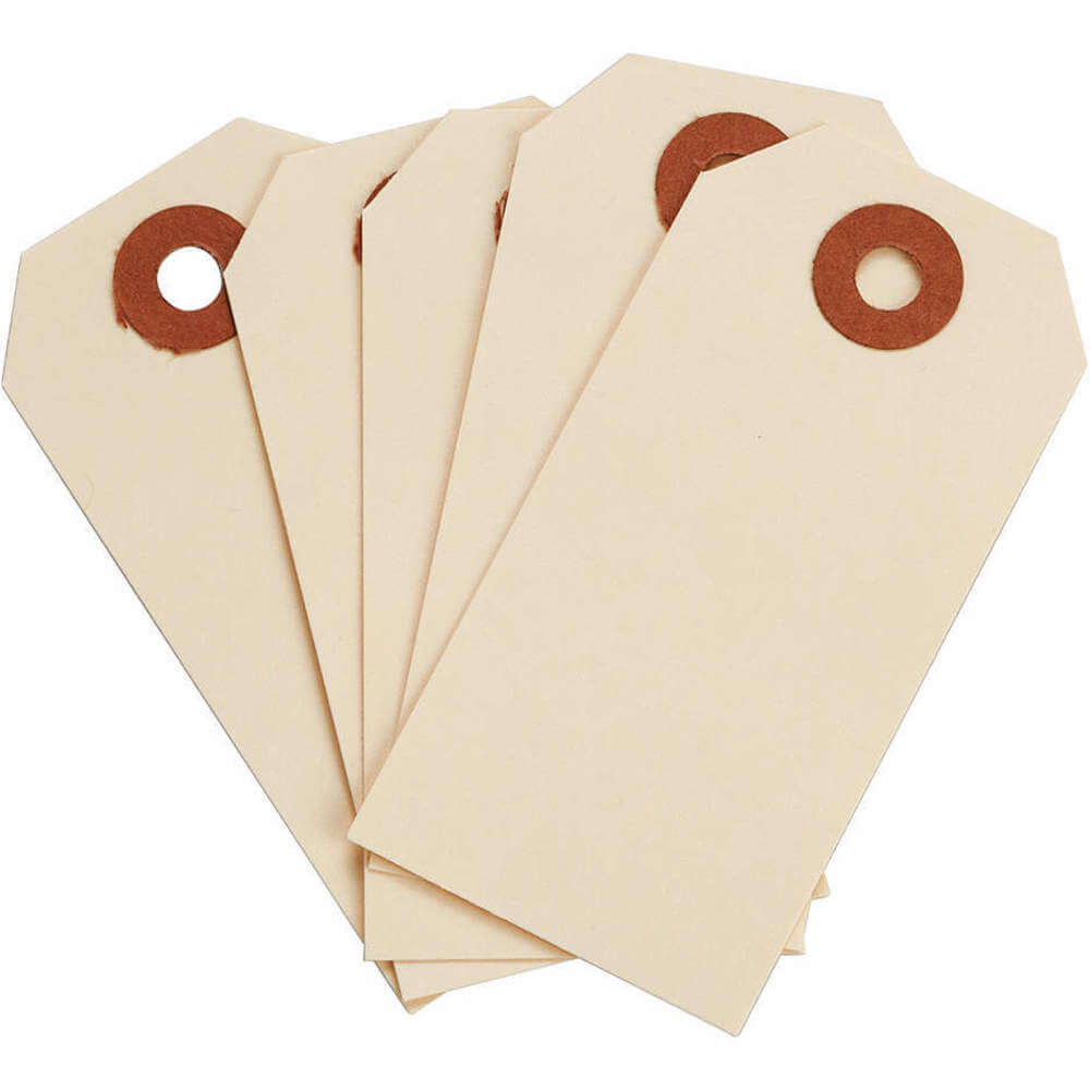Blank Shipping Tag, #2, 3 1/4 x 1 5/8 Inch Size, 30 Points, Manila, Cardstock, 1000PK