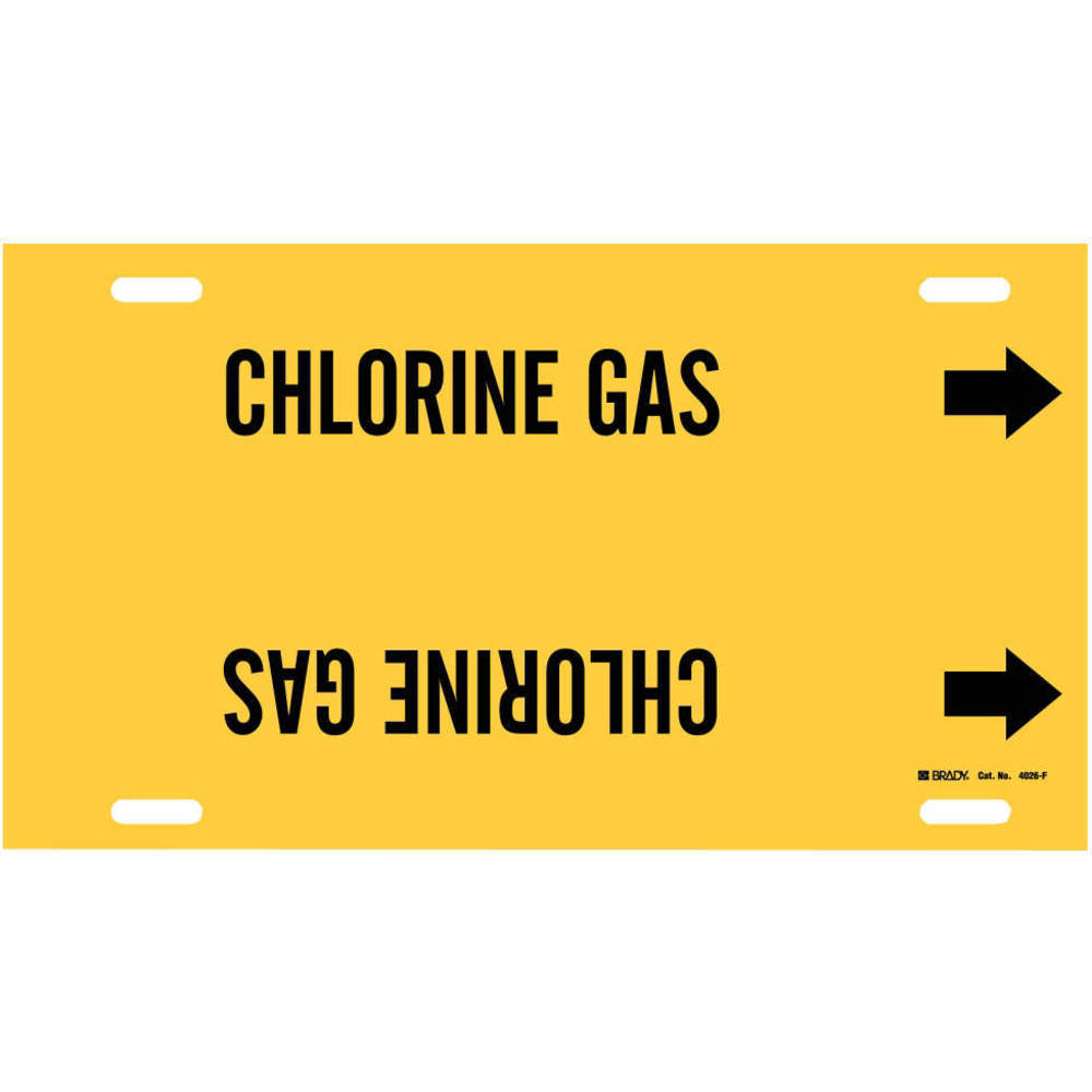 Pipe Marker Chlorine Gas Y 8 To 9-7/8 In