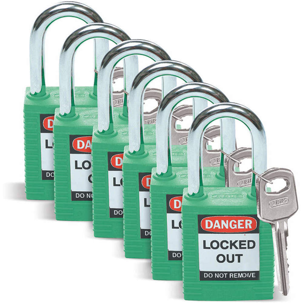 鎖定掛鎖帶鍵的不同綠色1/4英寸-包6