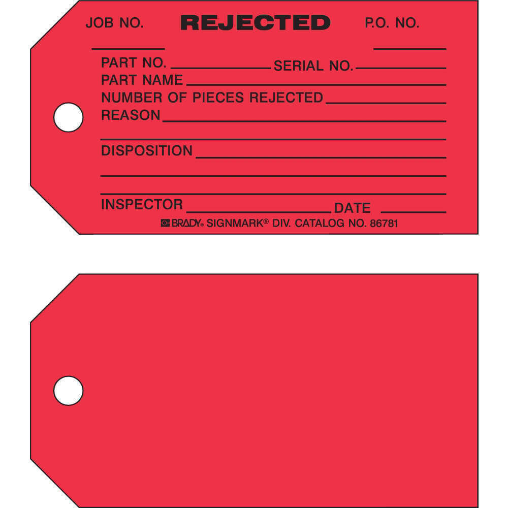 Production Status Tag 3 x 5-3/4 Inch Black/r - Pack Of 100