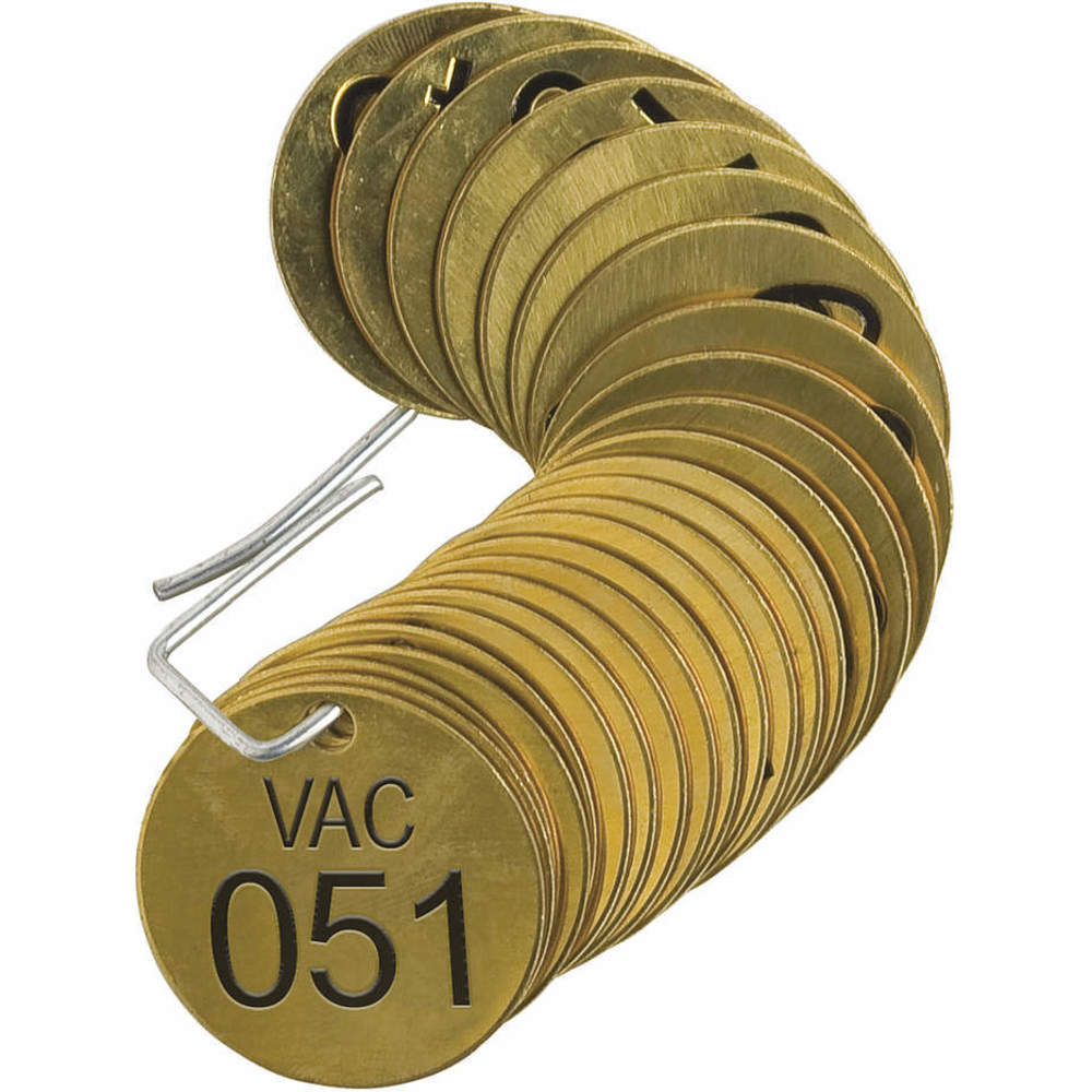 Numer Tag Brass Series Vac 051-075 Pk25