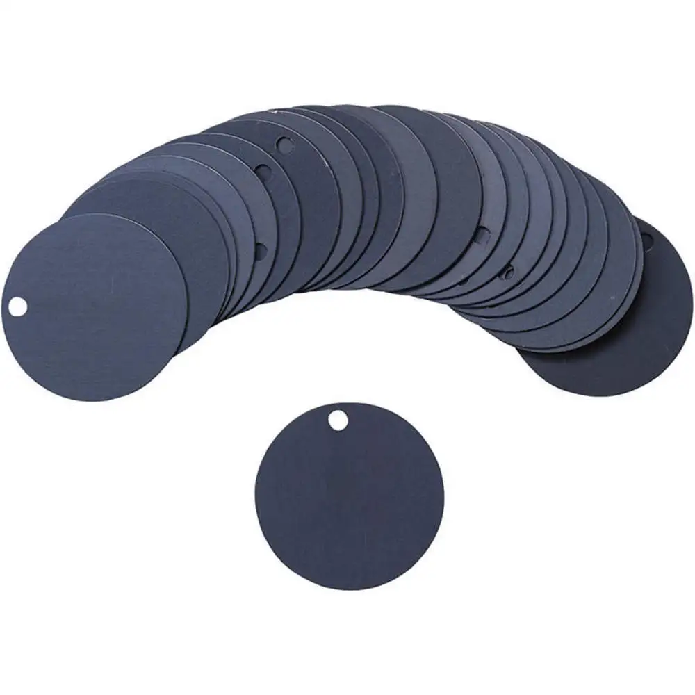 BRADY 87605 Black Tag 1-1/2 x 1-1/2 Inch Black Aluminium Round - Pack Of 25 | AA7HFM 15Y706