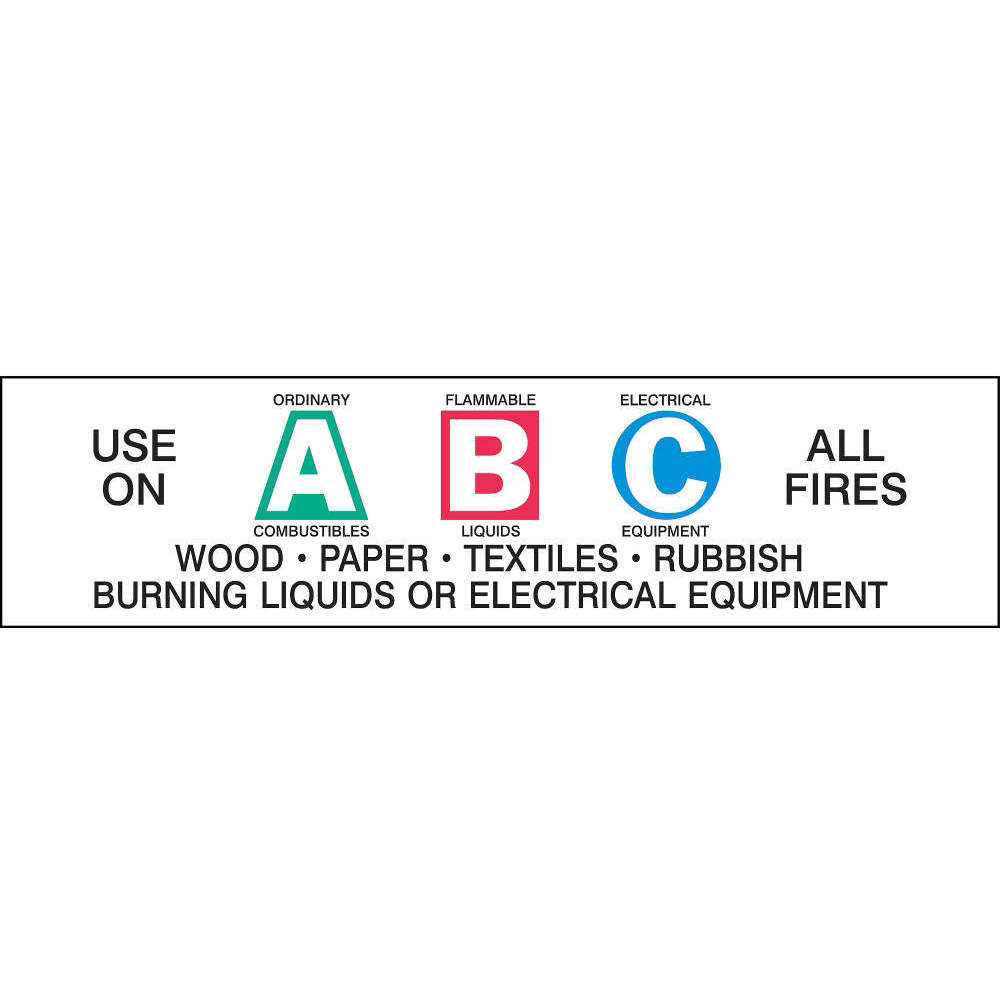 BRADY 95228 Fire Extinguisher Label 1-1/2 Inch Height x 6 Inch Width | AG9KGB 20TA22