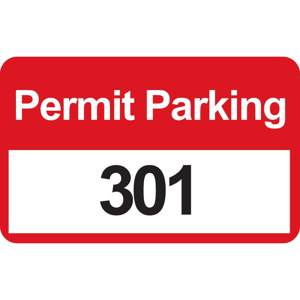 Paraurti per permessi di parcheggio bianco / rosso - confezione da 100