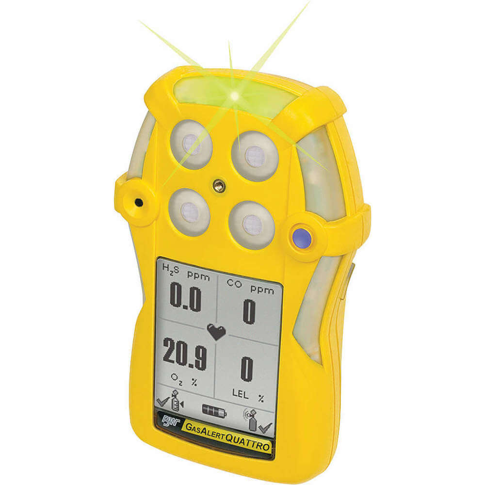 Gas Detector O2/lel/h2s/co Rechargeable Europe Yellow