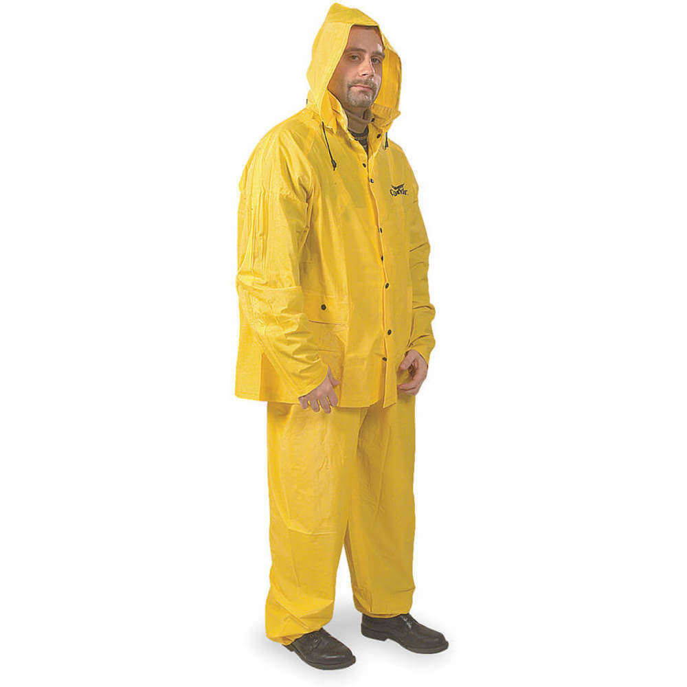 3 Piece Rainsuit With Detachable Hood Yellow L