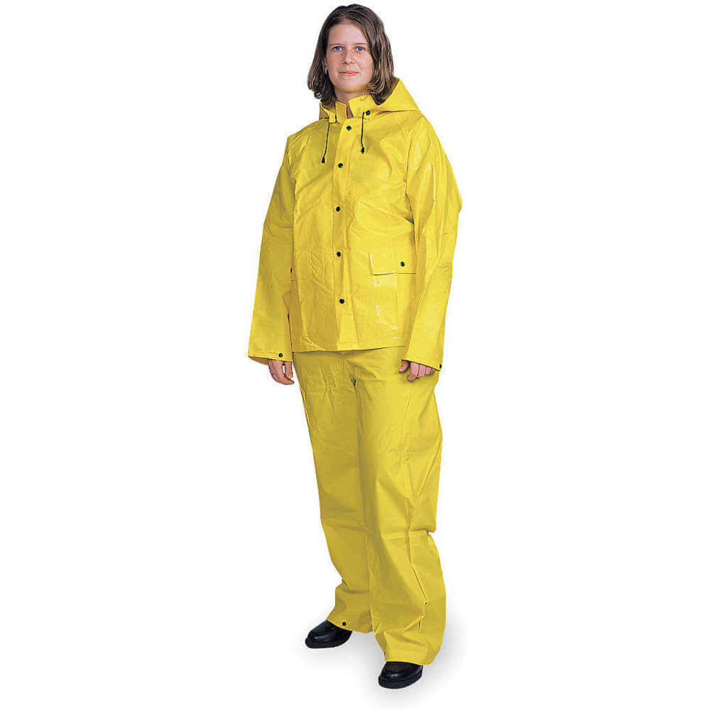 3 件套雨衣帶可拆卸兜帽黃色 3xl