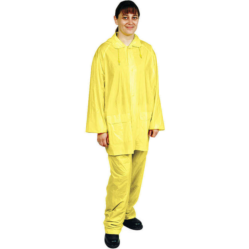 3 件套雨衣帶可拆卸兜帽黃色 Xl