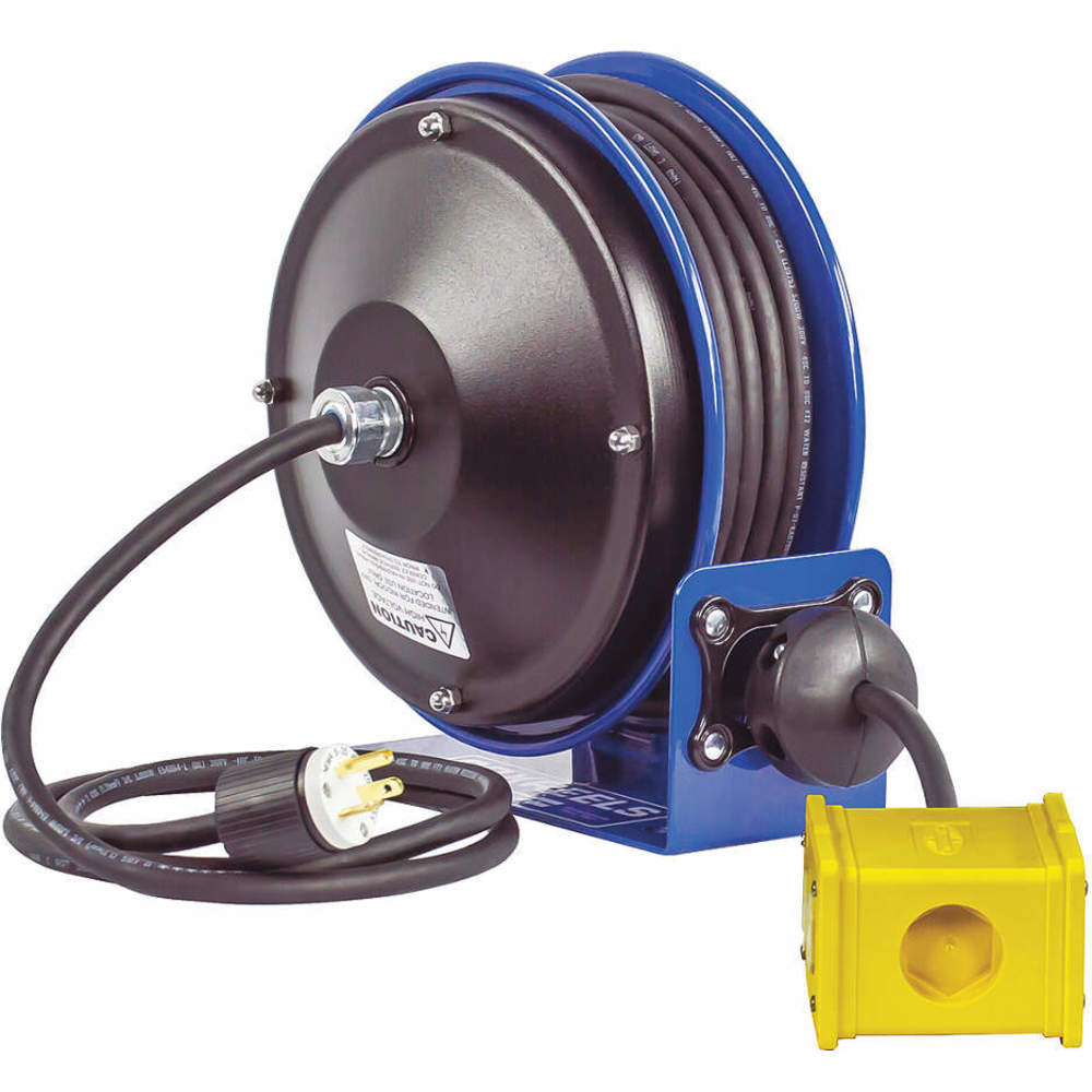 COXREELS PC10-3012-B Power Cord Reel, 30 Feet Length, Blue | AG6TPE 46U999
