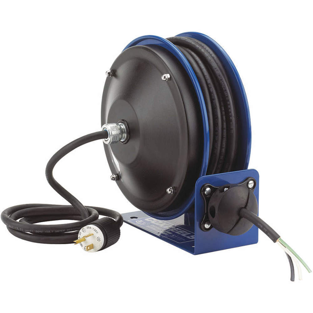COXREELS PC10-3012-X Power Cord Reel, 30 Feet Length, Blue | AG6TPH 46V004