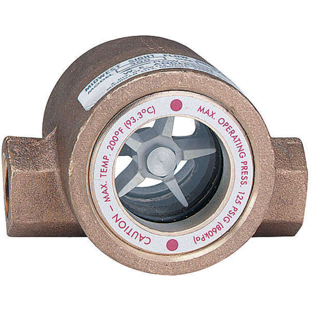 Double Sight Flow Indicator, 1/2 Inch Size, Bronze