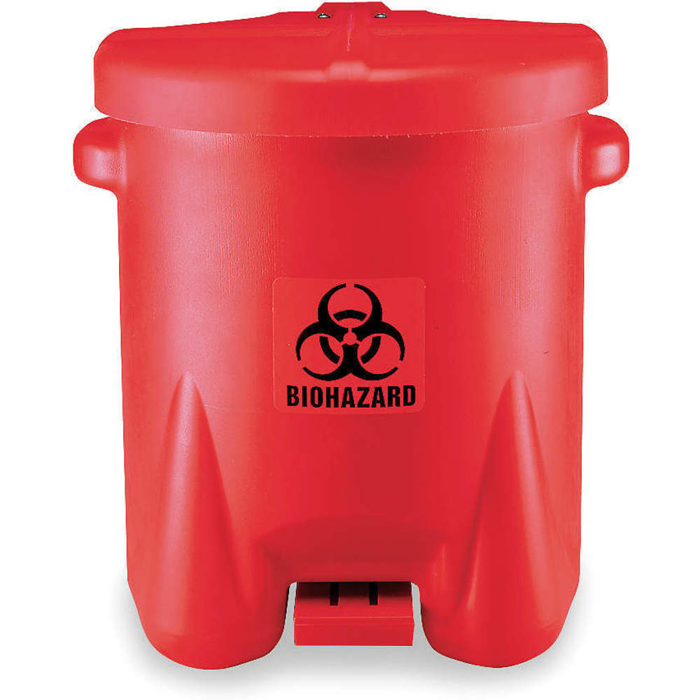 Biohazardous Poly Waste Cans, 55.9cm x 45.8cm Size, Red