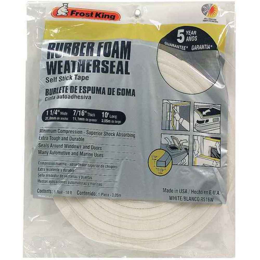 Sponge Rubber Foam Tape 1-1/4in. x 10 Feet