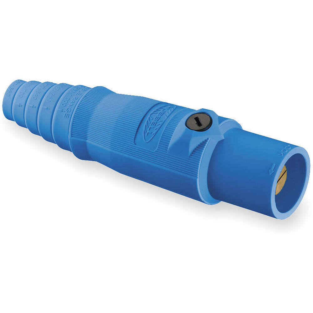 HUBBELL WIRING DEVICE-KELLEMS HBL300MBL Male Plug, Single Conductor, 300 A, Blue | AC3WZJ 2XB31