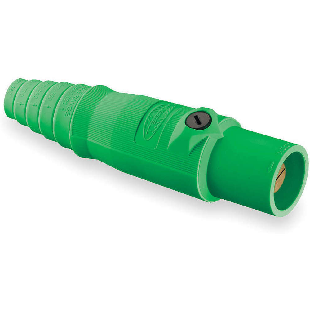 HUBBELL WIRING DEVICE-KELLEMS HBL300MGN Male Plug, Single Conductor, 300 A, Green | AC3WZK 2XB32