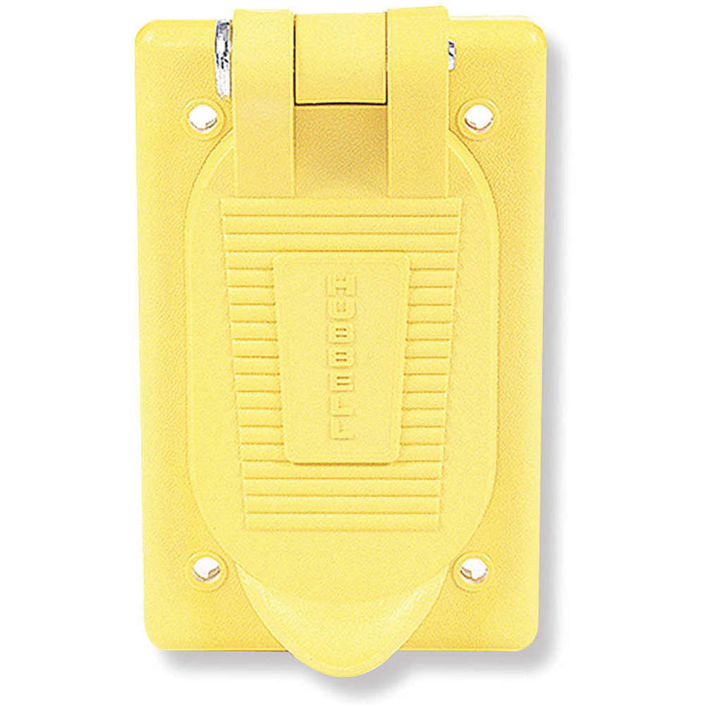 HUBBELL WIRING DEVICE-KELLEMS HBL52CM21 Weatherproof Cover, Yellow Thermoplastic, Corrosion Resistant | AC8QBL 3D194