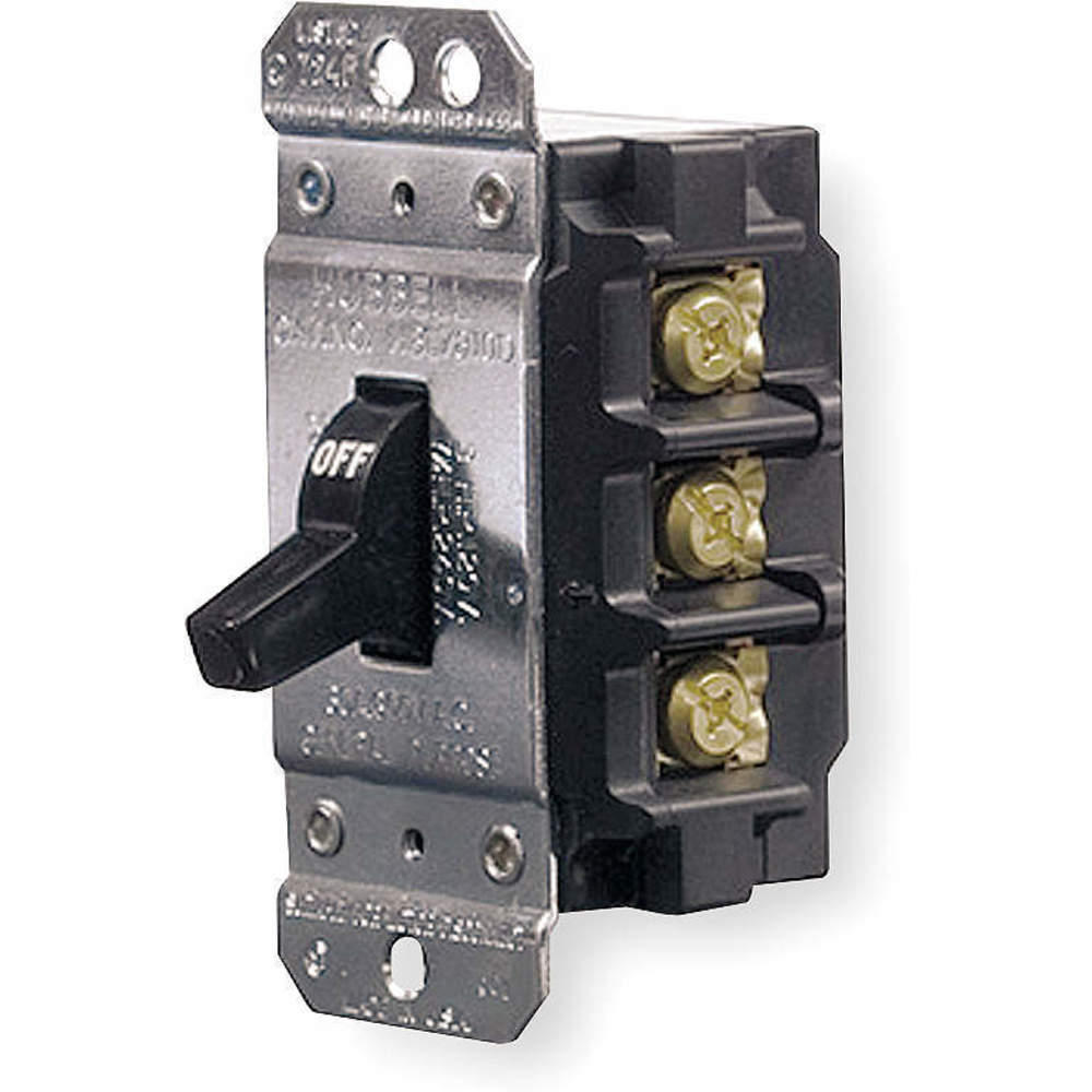 Manual Motor Switch, 30 A, 600 VAC, 3 Pole, Black