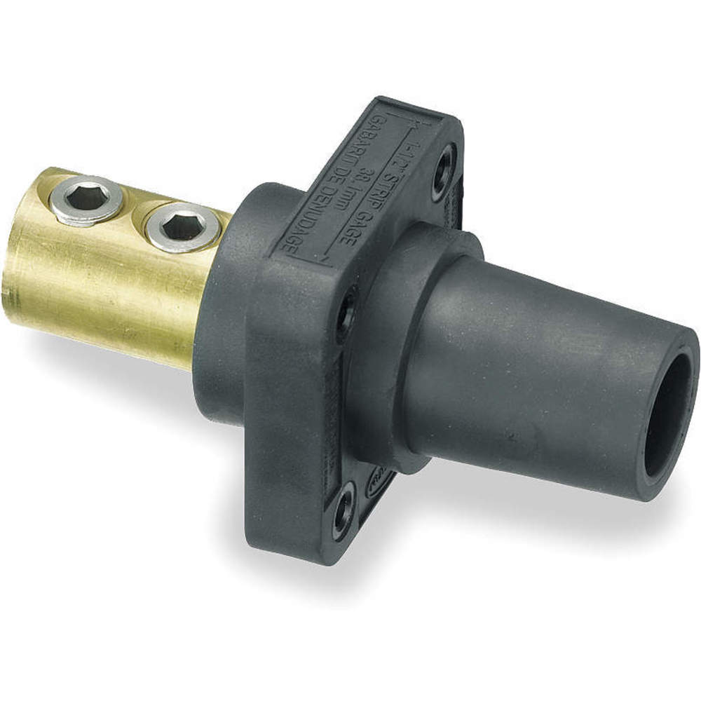 HUBBELL WIRING DEVICE-KELLEMS HBLFRBK Single Pole Connector, Set Screw End, Female, 300 - 400 A, Black | AC3XAE 2XB50