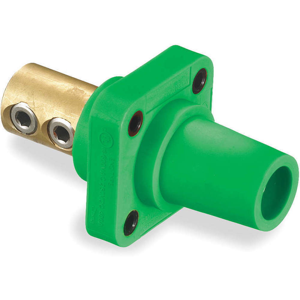 HUBBELL WIRING DEVICE-KELLEMS HBLFRGN Single Pole Connector, Single Conductor, Female, 300 - 400 A, Green | AC3XAG 2XB52