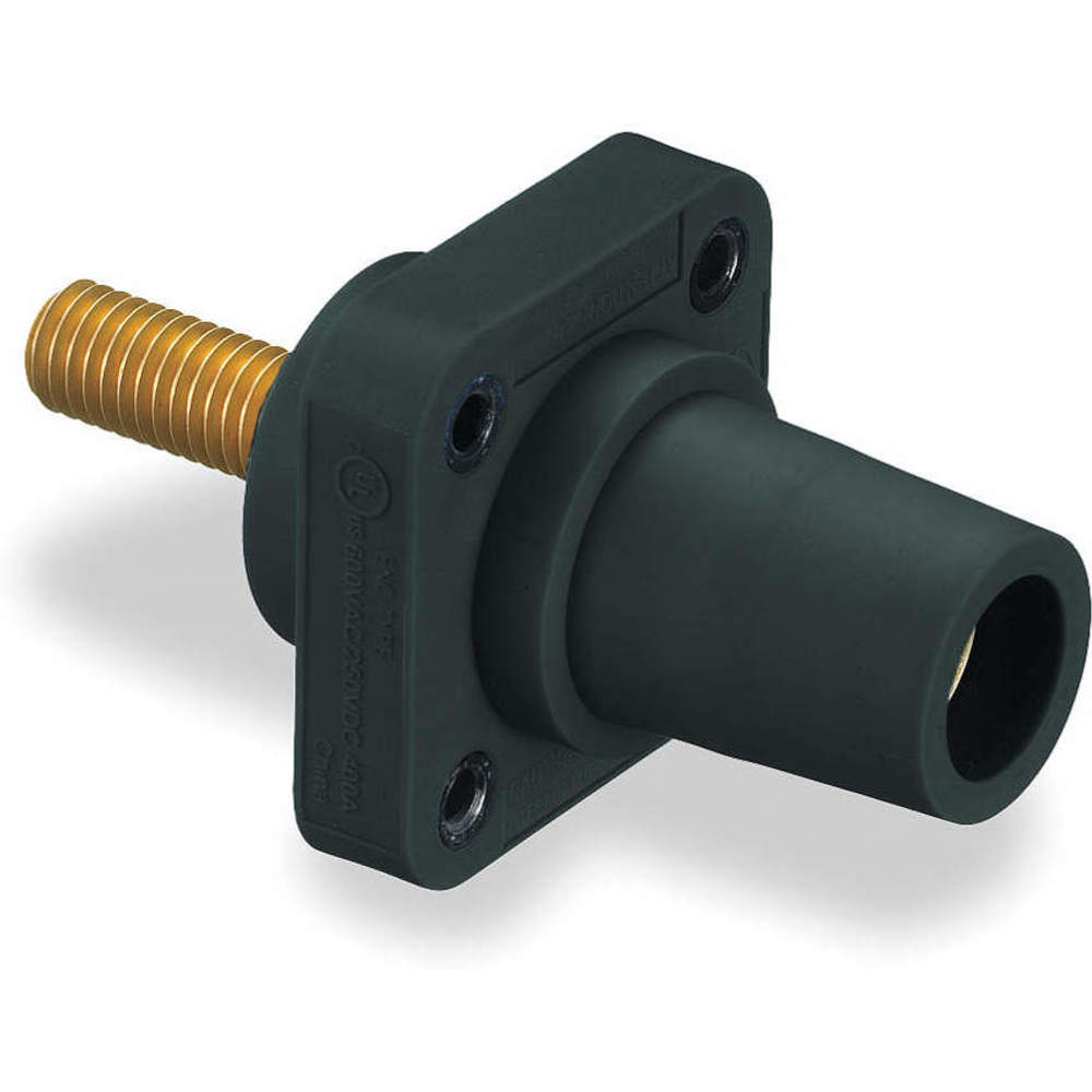 HUBBELL WIRING DEVICE-KELLEMS HBLFRSBK Single Pole Connector, Single Conductor, Thread End, Female, 300 - 400 A, Black | AC3XAJ 2XB54