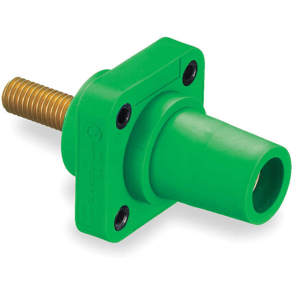 HUBBELL WIRING DEVICE-KELLEMS HBLFRSGN Single Pole Connector, Single Conductor, Thread End, Female, 300 - 400 A, Green | AC3XAL 2XB56