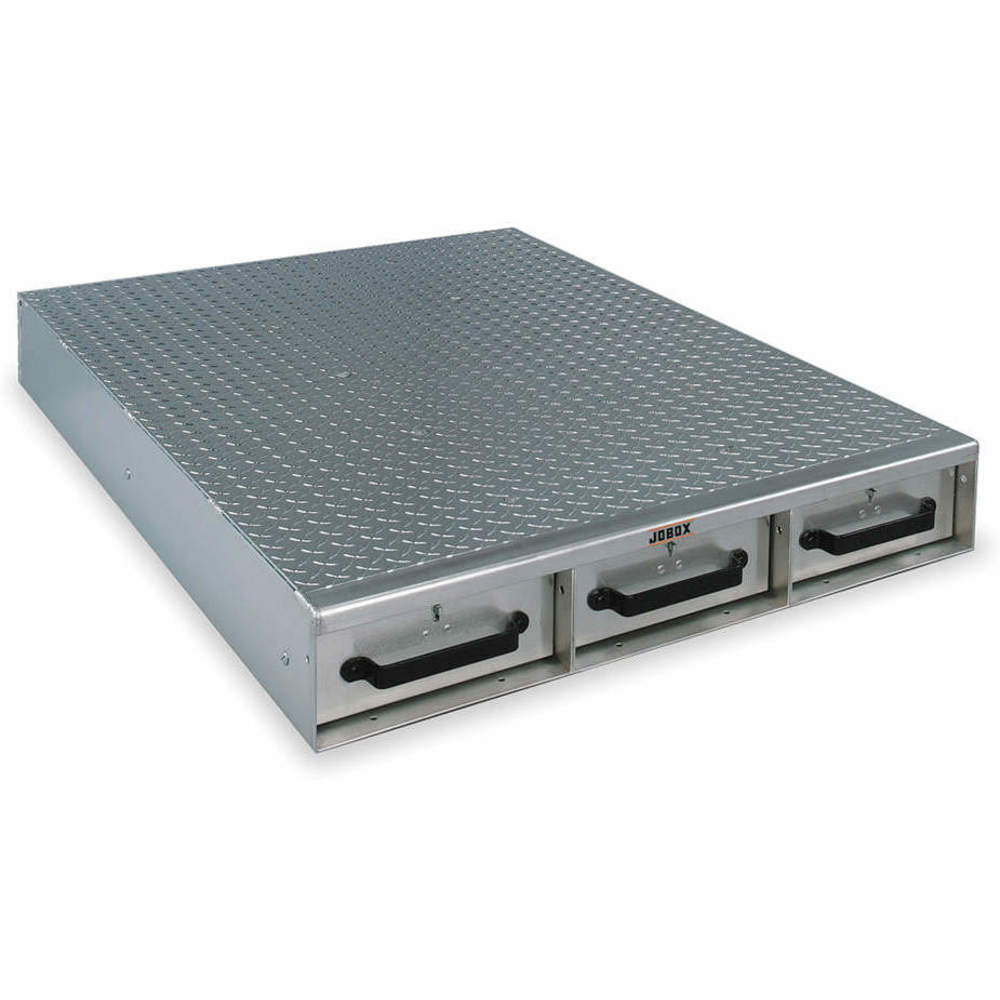 JOBOX 1403980 Drawer Storage, Long Floor, 3 Drawer, 50 x 36 x 6 Inch Size, Silver, Aluminium | AA9UKJ 1FEH5