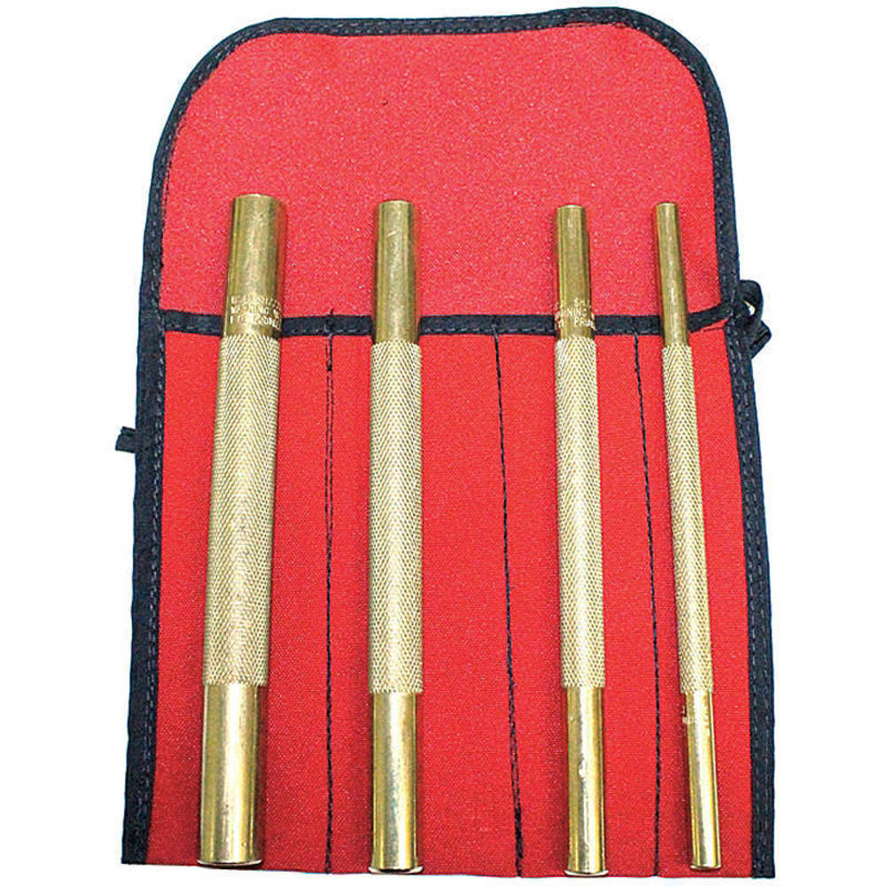 Pin Punch Set Length 8 In Brass 4pc