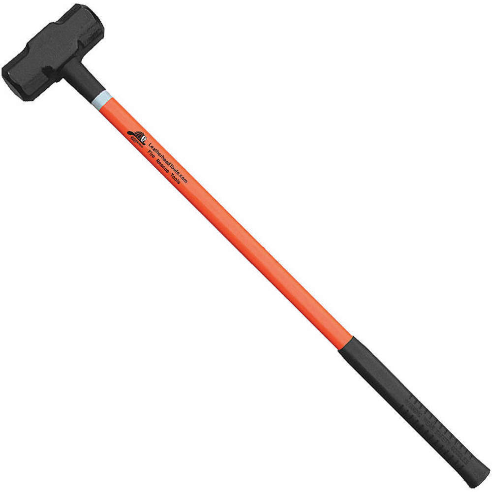 Slædehammer, 12 pund, 36 tommer længde, sort greb, glasfiberhåndtag, orange