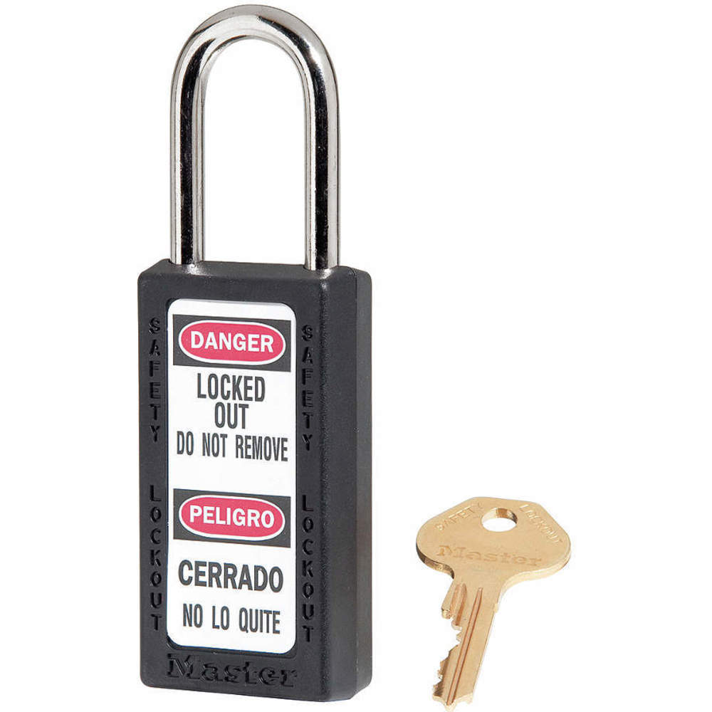 上鎖掛鎖鑰匙不同黑色 1/4 英吋。 直徑