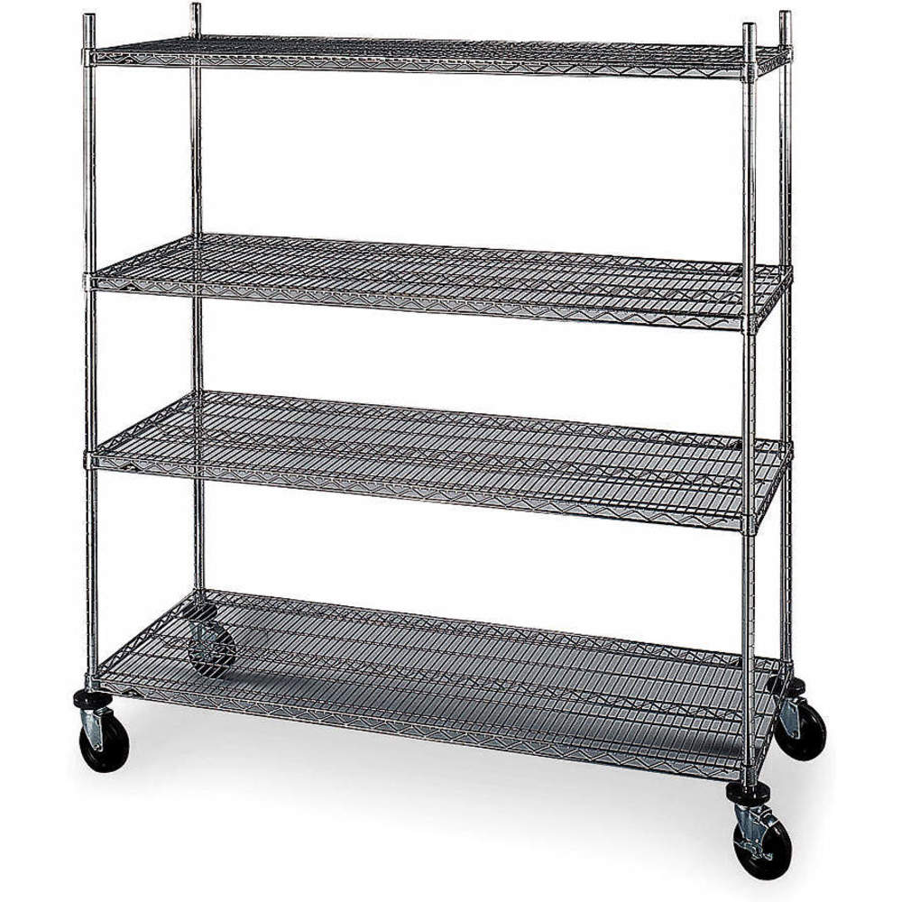 Wire Cart 18 Inch Width 60 Inch Length Chrome