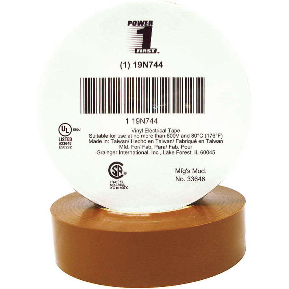 Electrical Tape 3/4 x 66 Feet 7 Mil Brown