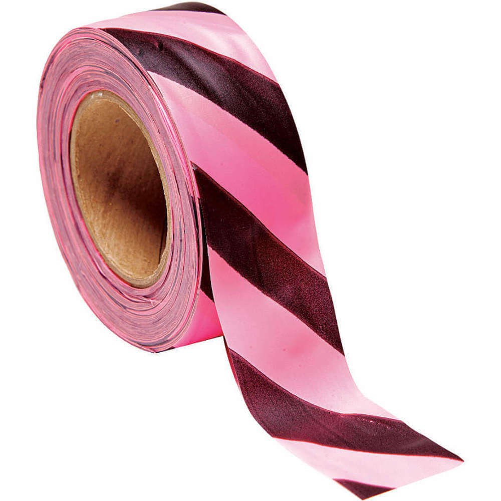 Flagging Tape Pink Glo/black 150ft 1-3/16in
