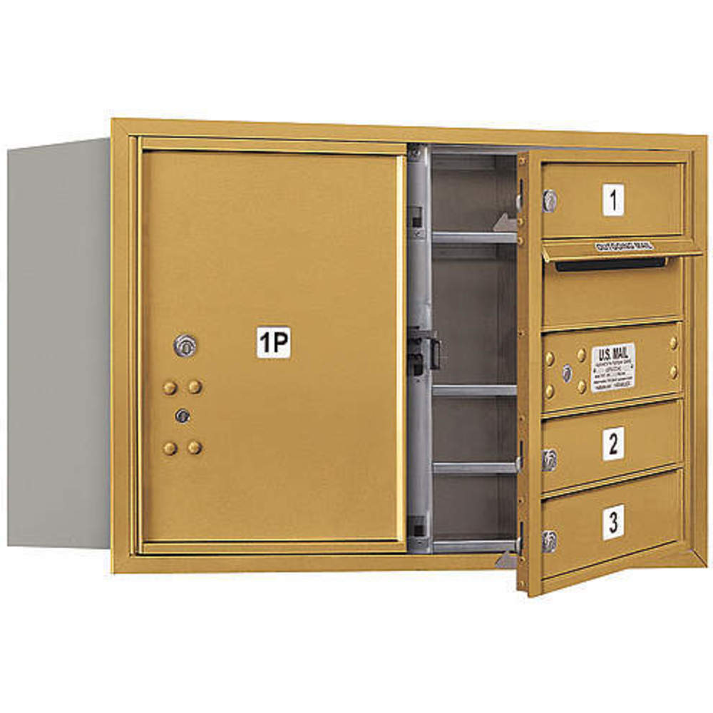 Horizontal Mailbox Usps 4 Door Gold Fl 20 Inch